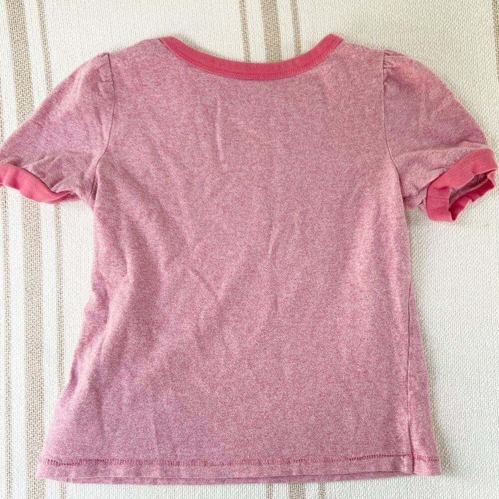 Gap Disney Kids Puff-Sleeve Graphic T-Shirt in Pink Heather Girls Size Small - Picture 4 of 10